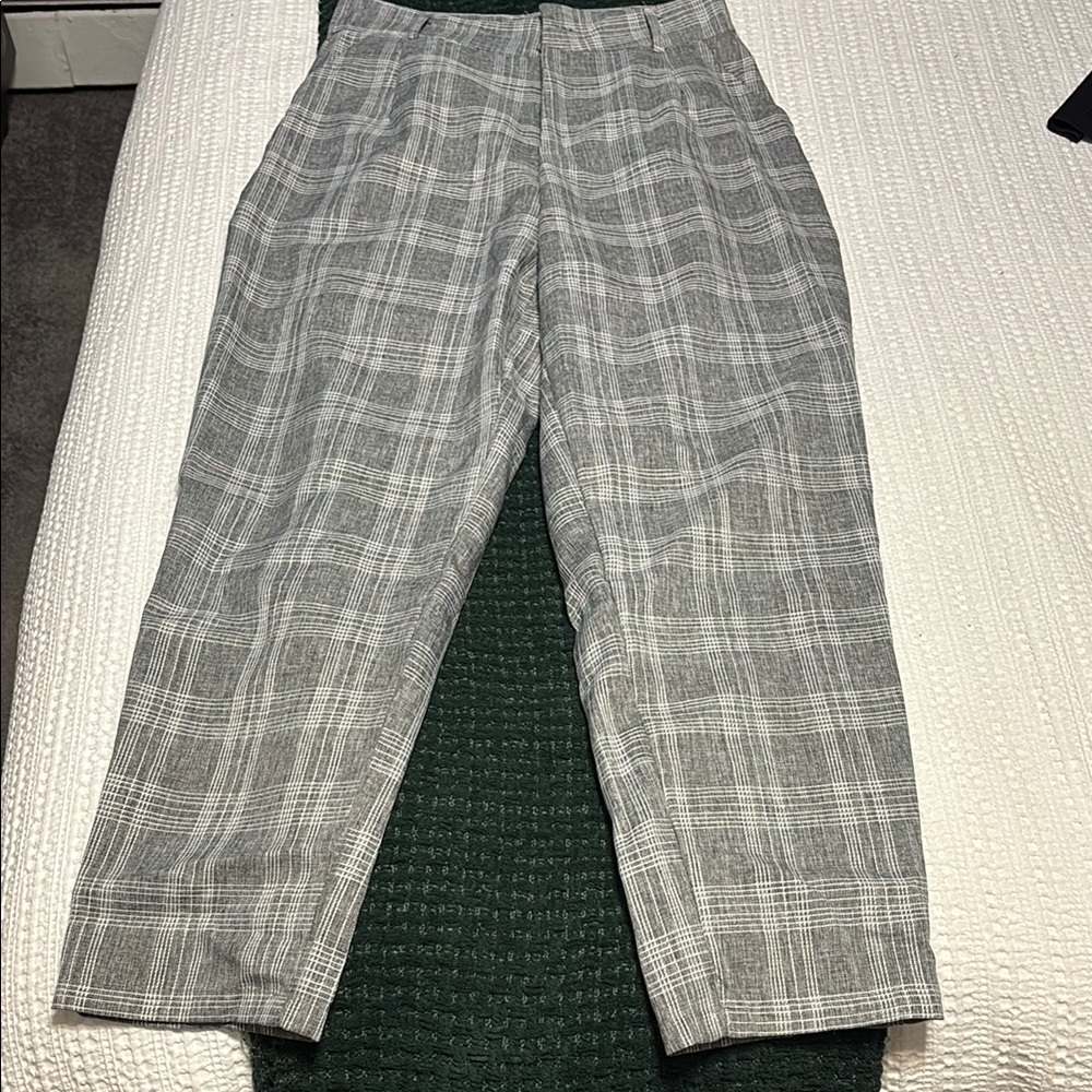 Gray Plaid Trousers
